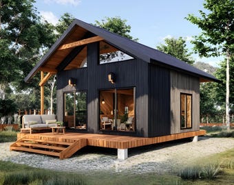 17' x 20' Tiny Home Plans | 1 Bed Tiny Home Plans | Pool House Plans | Tiny House Designs | DIY Cabin Plans |  ADU Plans - PDFs & CAD