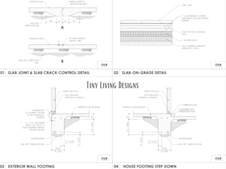 20X30 Modern Tiny Home Plans Small Tiny House Blueprints Full Set Plans for Tiny Home Log Cabin Plans Tiny Home Blueprints image 6