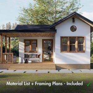 22x24 Tiny Home Plan | Tiny House Floor Plans | DIY Tiny Home Framing Plans | Tiny Home Loft Plan | Small House Blueprints | DIY Plans