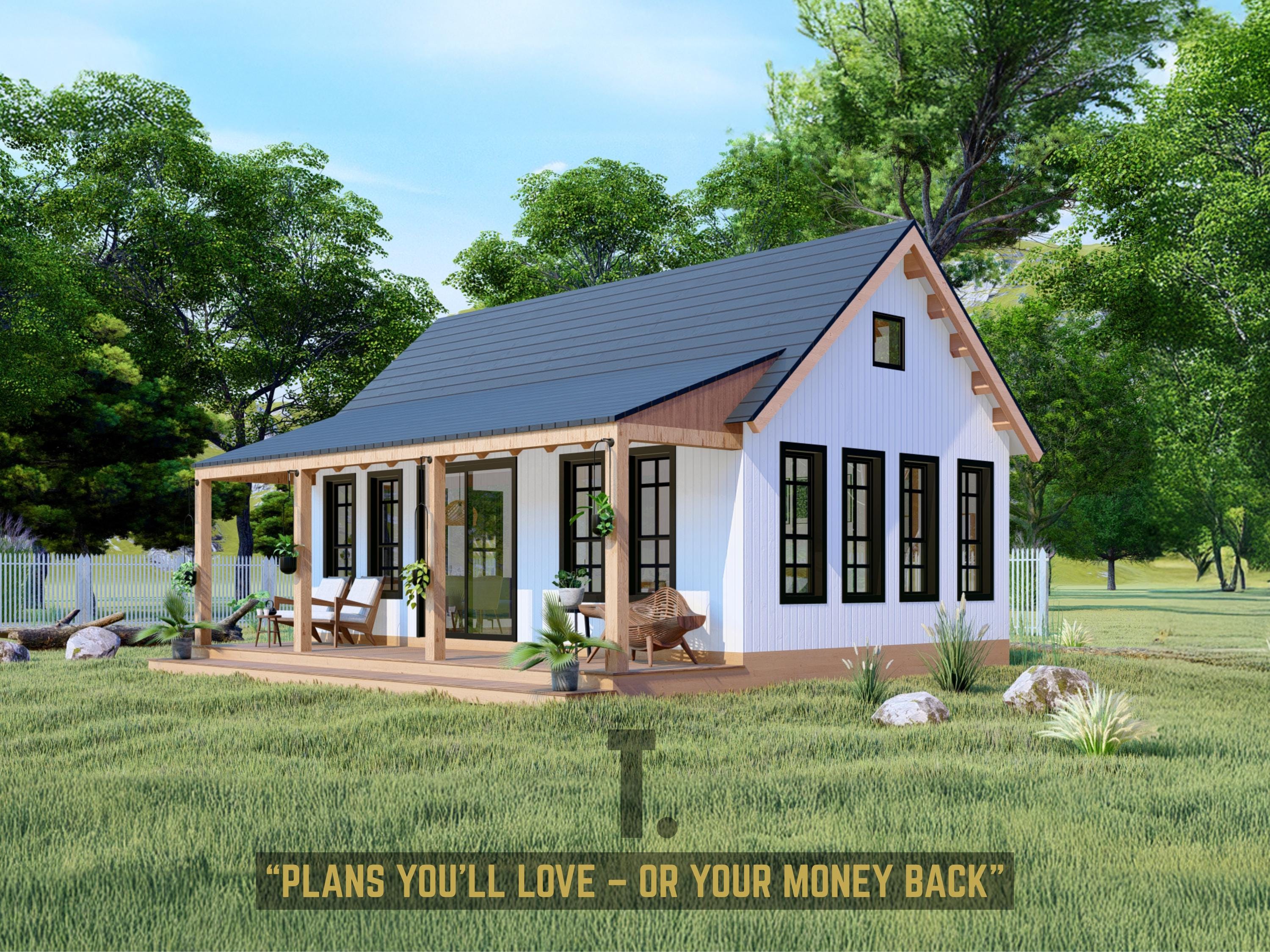 Planos de minicasas modernas de 16' x 26' / Conjunto de permisos Planos de  minicasas / Planos de minicasas pequeñas / Planos de cabañas / Planos de  casas de campo - Etsy México, image size:3000x2250