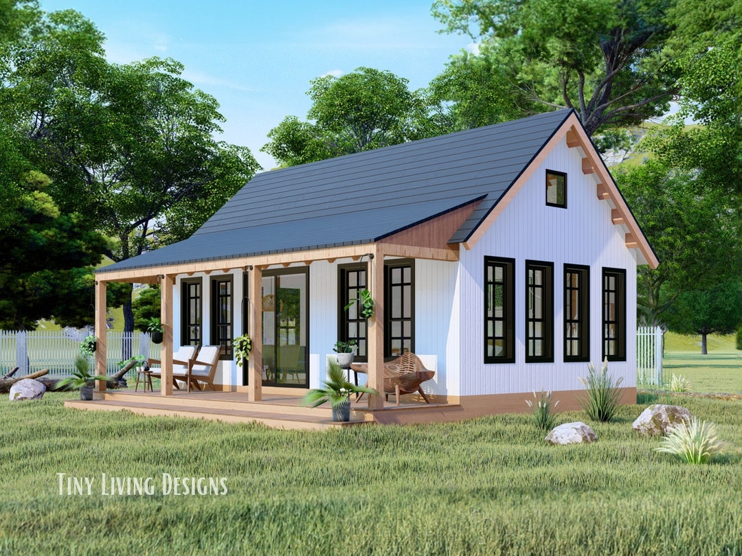 22 X 26 Modern Tiny Home Plans Permit Set Tiny Home Blueprints Small 