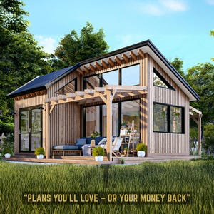 26x18 Modern Cabin Plans | Cabin Floor Plans | Tiny Home Plan | Rustic Cabin Plans | Small House Floor Plans | Tiny House Design | PDF & CAD