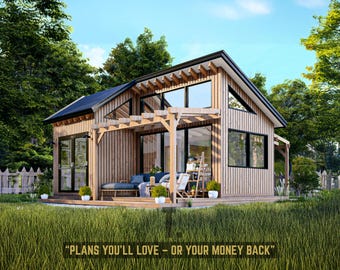 26x18 Modern Cabin Plans | Cabin Floor Plans | Tiny Home Plan | Rustic Cabin Plans | Small House Floor Plans | Tiny House Design | PDF & CAD