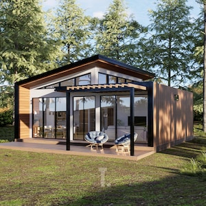 24&#39; x 31&#39; Tiny Home Plans | 2 Bed Tiny House Floor Plans | 744 SF Small House Plans | Permit Set Tiny Home Blueprint - PDF & CAD