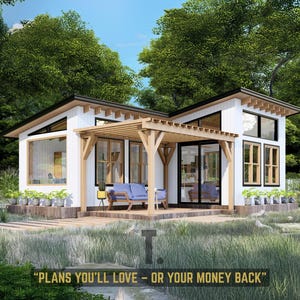 Plattegronden van 22 x 28 kleine huisjes | Kleine huisjes met 1 bed | Plattegronden voor kleine huizen | Zelfgemaakte huisjes | Tiny Home-plannen | Prefab TinyHouse | ADU-abonnementen