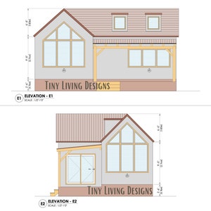 20X30 Modern Tiny Home Plans Small Tiny House Blueprints Full Set Plans for Tiny Home Log Cabin Plans Tiny Home Blueprints image 3