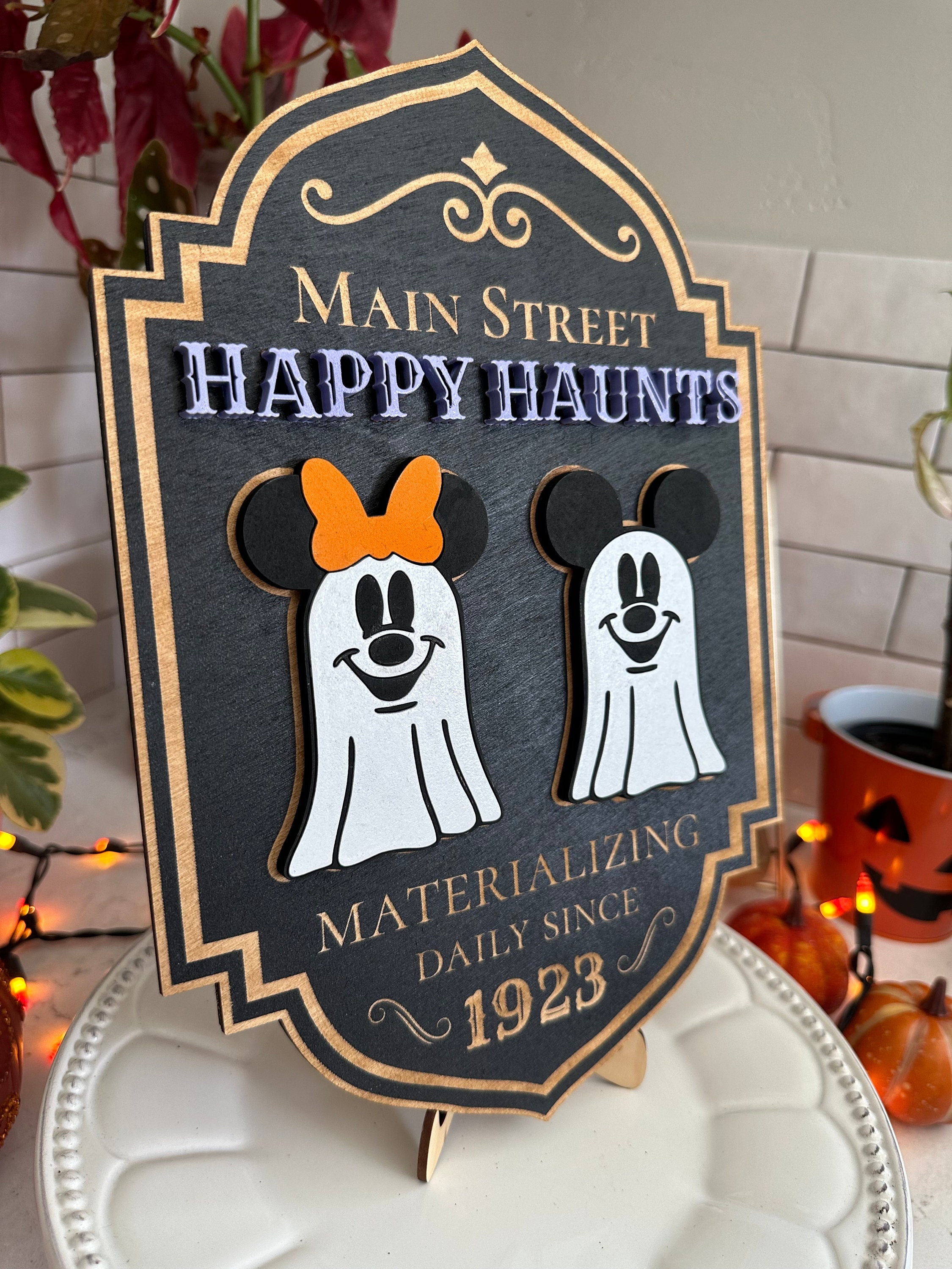 Happy Haunts Sign Haunted Mansion Sign Main Street - Etsy