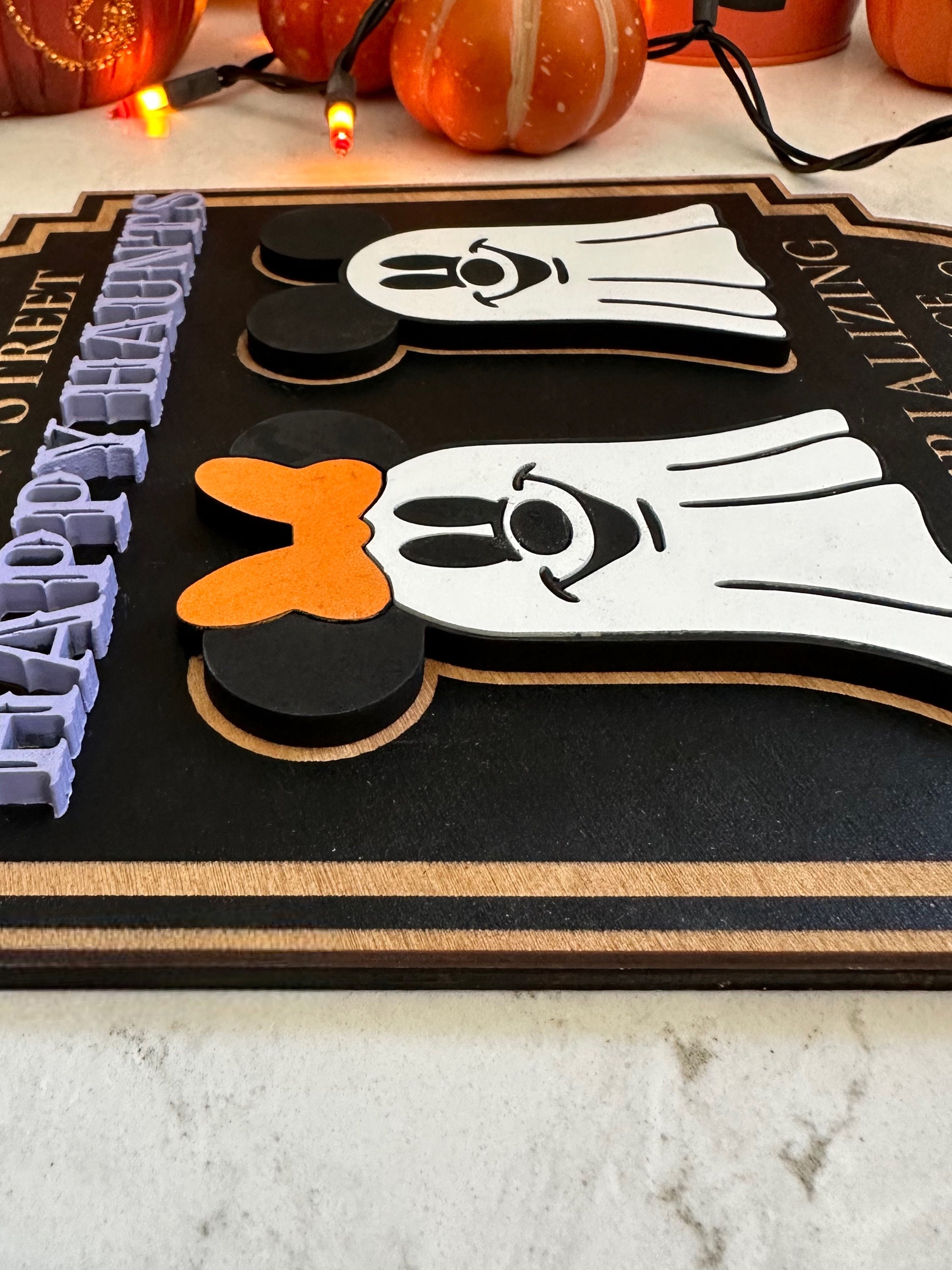 Happy Haunts Sign Haunted Mansion Sign Main Street Halloween Sign