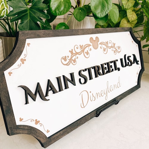 Disney Main Street Sign Classic Disney Decor Disney Home - Etsy