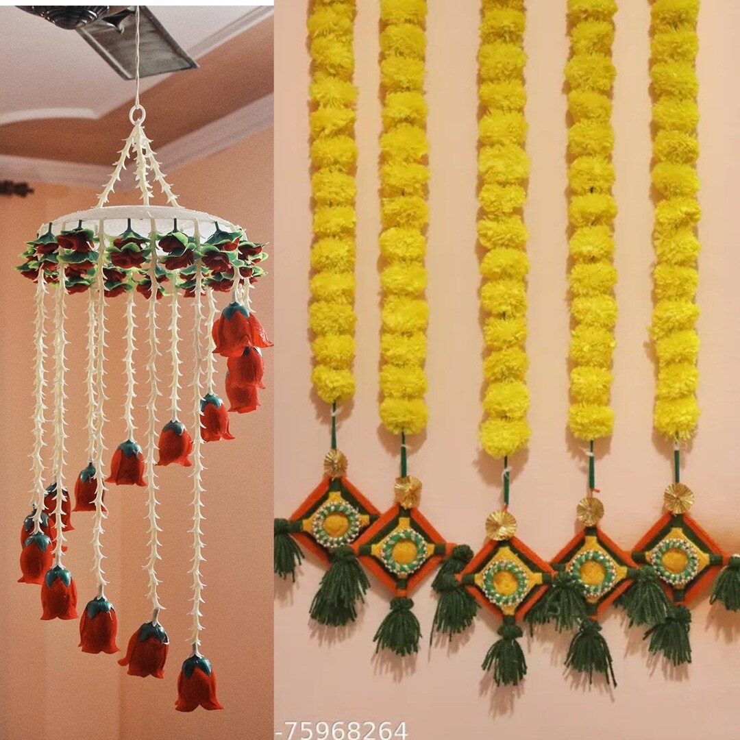 Ganpati Special Decoration Combo, Ceiling Hanging With 5 Decorative ...