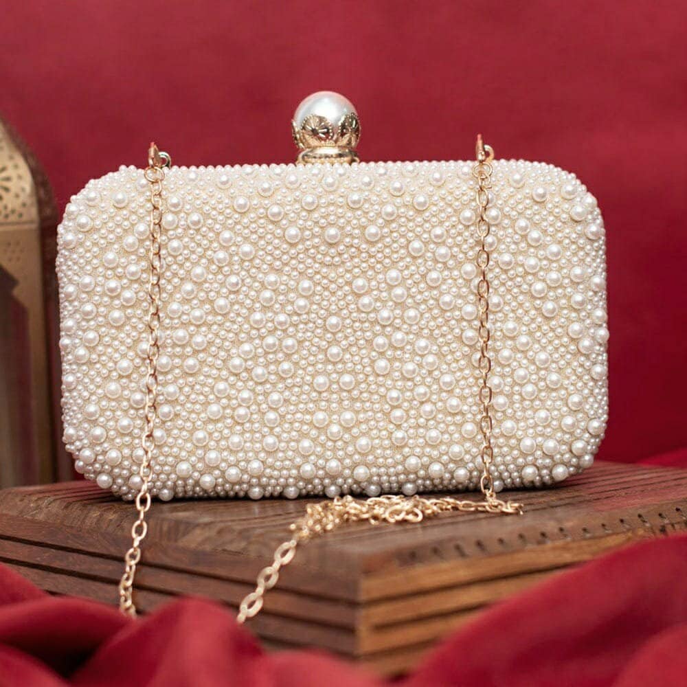 Mini Pearl Top Handle Pochette Strap Handbag Accessory Charm 