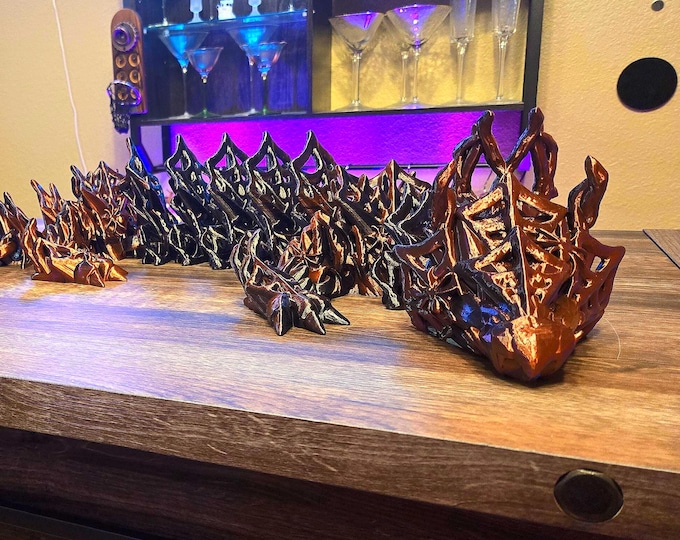 Featured listing image: Giant 3D Printed Articulated Wicked Spiderweb Dragon: 50" Poseable Halloween Cinderwing3D