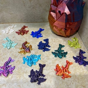 3D Printed Authorized Cinderwing3D Silky Articulated Baby Tiny Wyvern Dragon Party Favors Goodie Bags Fidget Unpainted Eyes
