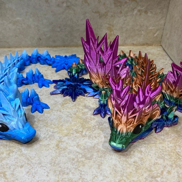 3D Printed Articulated Winter Dragon Winged Baby Authorized Flexi Cinderwing3D PLA Fidget