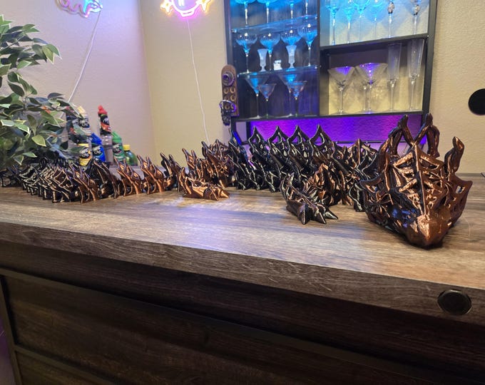 Featured listing image: Giant 3D Printed Articulated Wicked Spiderweb Dragon: 50" Poseable Halloween Cinderwing3D