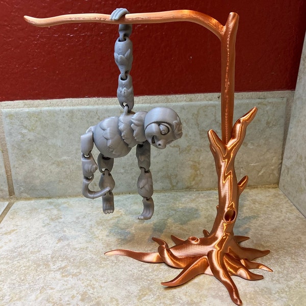 3D Printed Authorized Flexi Factory Silk Articulated Baby Sloth with Optional Tree Fidget