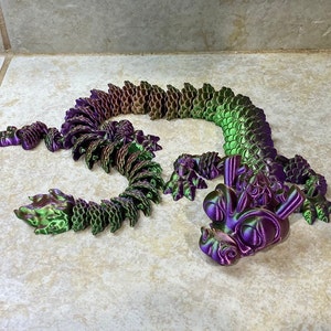 3D Printed Articulated Cute 19" Chinese Baby Dragon Rainbow Authorized Printverse
