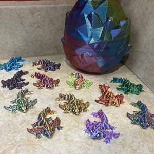 3D Print Articulated Dragon Baby Tiny Wyvern Party Favors Goodie Bags Multi-Colored Dragons Authorized Cinderwing3D