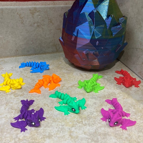 3D Printed Authorized Cinderwing3D Silky Articulated Baby Tiny Wyvern Dragon for Party Favors Goodie Bags Fidget Solid Colors