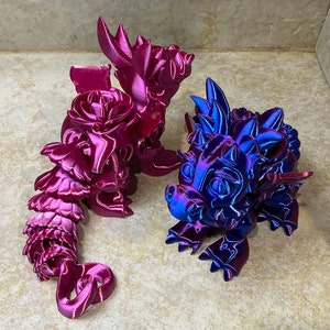 3D Printed Articulated Cute Love Dragon Rose Valentine Authorized Printverse 3D PLA