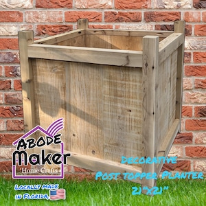 Cedar Decorative Planter Pot for patio porch or garden, Front Porch Decor,