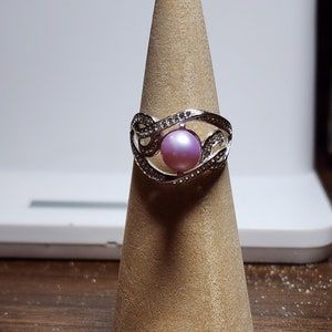 Purple pearl ring