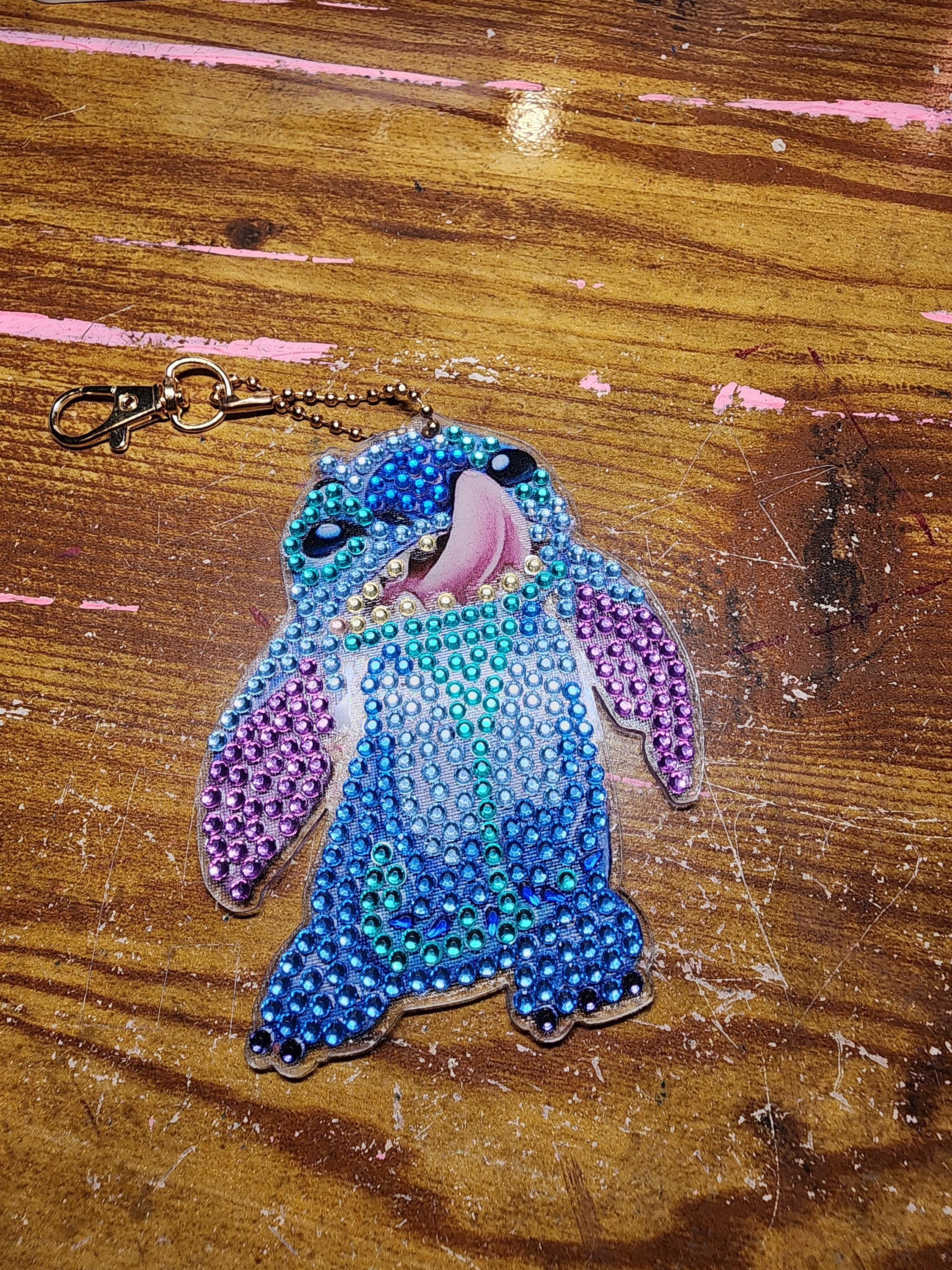 Stitch diamond art keychain