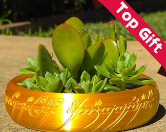 Lord of the Rings The One Ring Planter, Gift for LOTR Fans | Succulent, Cacti & Bonsai | Fantasy Gift Idea | 3D Printed | Coin Key Holder