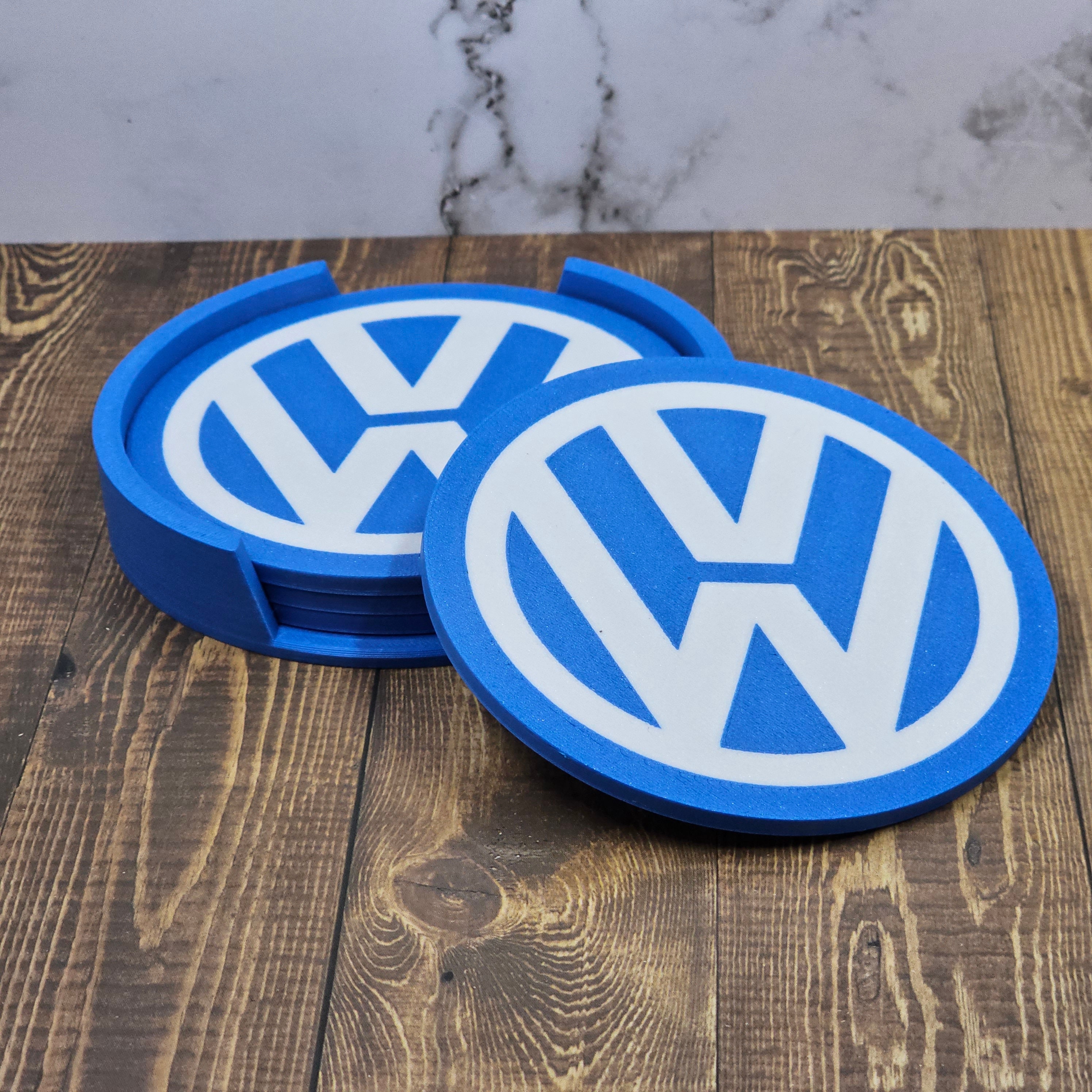 Volkswagen Logo Untersetzer Set Klassisches Blau und Weißes Design