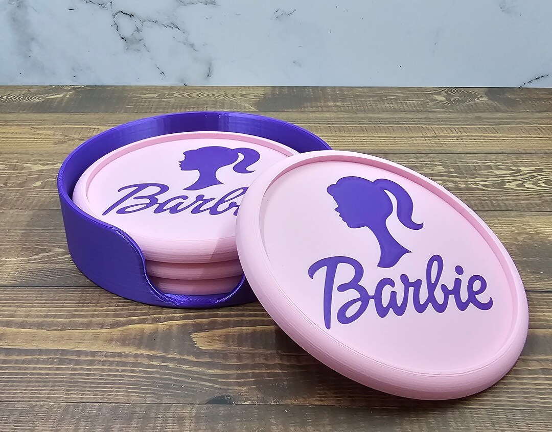 Barbie Decorative Coaster Set of 4 With Coaster Holder 3D Etsy