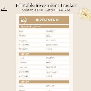 INVESTMENT Tracker Stock Portfolio Spreadsheet Organized Sheets Journal Tracker Tracker Personal Finance Planner Spreadsheet Dashboard