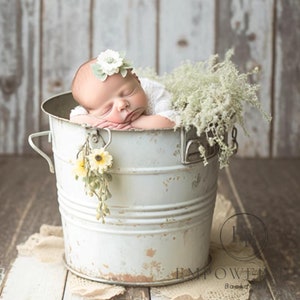 Tin Bucket newborn digital backdrop Girl prints instant photography, football background photography props