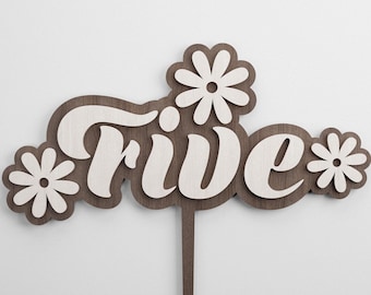 Layered Flower Cake Topper SVG: Laser Cut Files for CNC Projects (Digital Download)