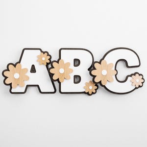 3D Vector Floral Font for Laser Cutting SVG & DXF , ALPHABET Designs, Laser Cut Layered Letter, Eps, Ai, Monogram Laser Cut File