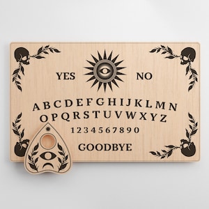 Ouija Board Game, Spirit board & Planchette, Laser cutting file, HALLOWEEN decor, SVG / CDR/ Ai / Eps / Dxf , Digital File