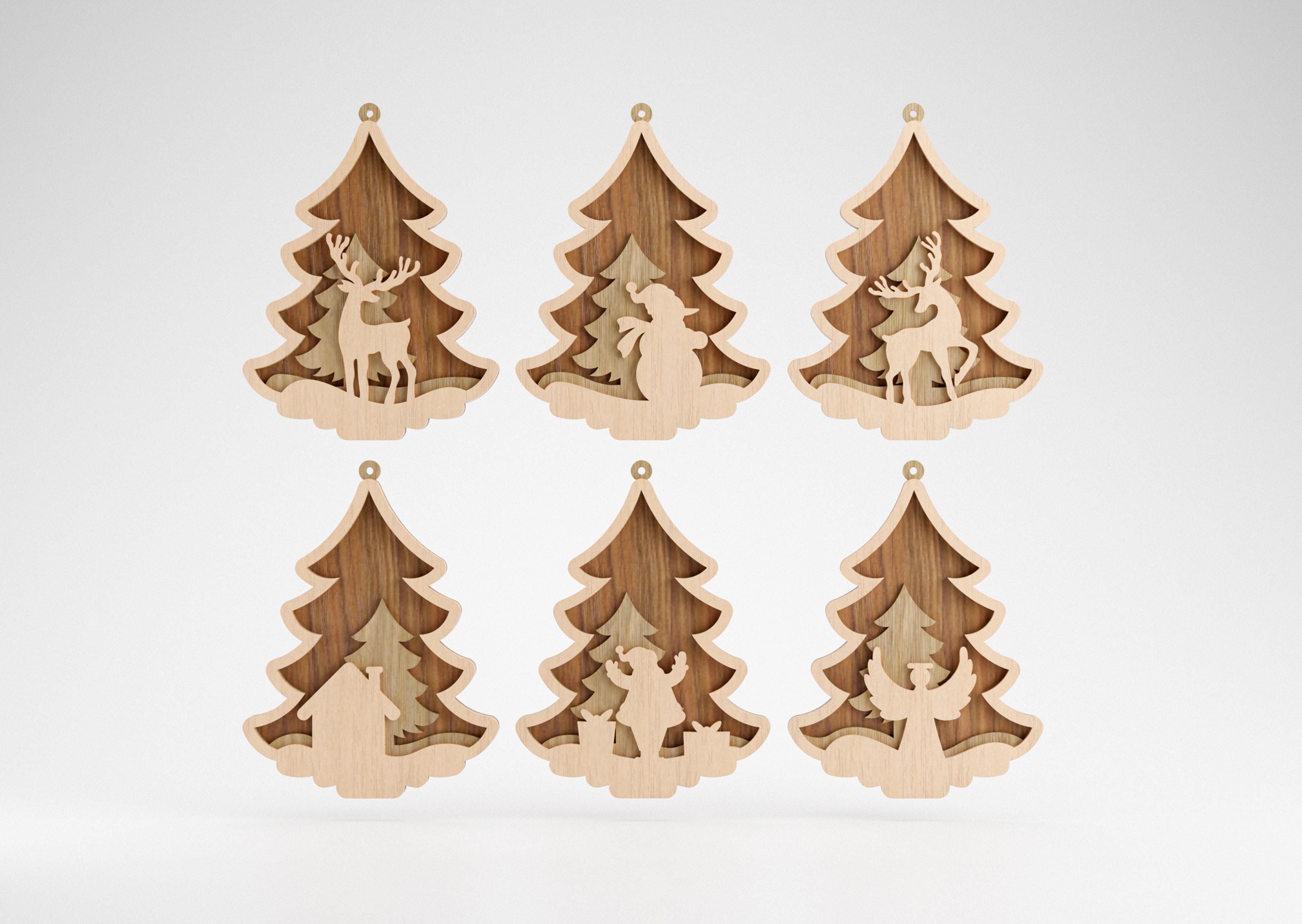 Layered Christmas Tree Ornament SVG Bundle | Laser Cut Files - Etsy