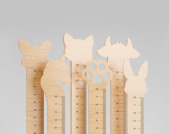 Dieren lasergesneden liniaal, vectorbestanden (15 cm)