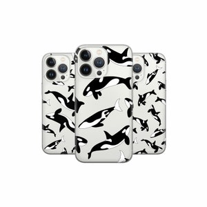 Killer Whales Phone Case Black and White Cover for iPhone 15 14 13 12, Samsung S23 S22 A74 A54 A14, Pixel 8 Pro 7A