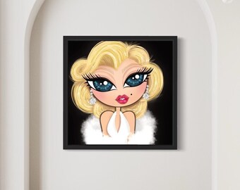 Marilyn Monroe Print, Iconic Art Print, Monroe Digital Art, Vintage Hollywood, Marilyn Monroe Wall Art, Digital Prints, Digital Portrait