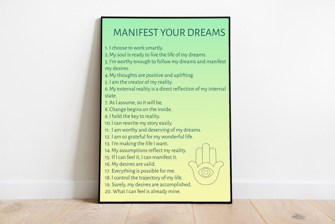 Manifest Your Dreams - Instant Digital Download (no Physical Product ...