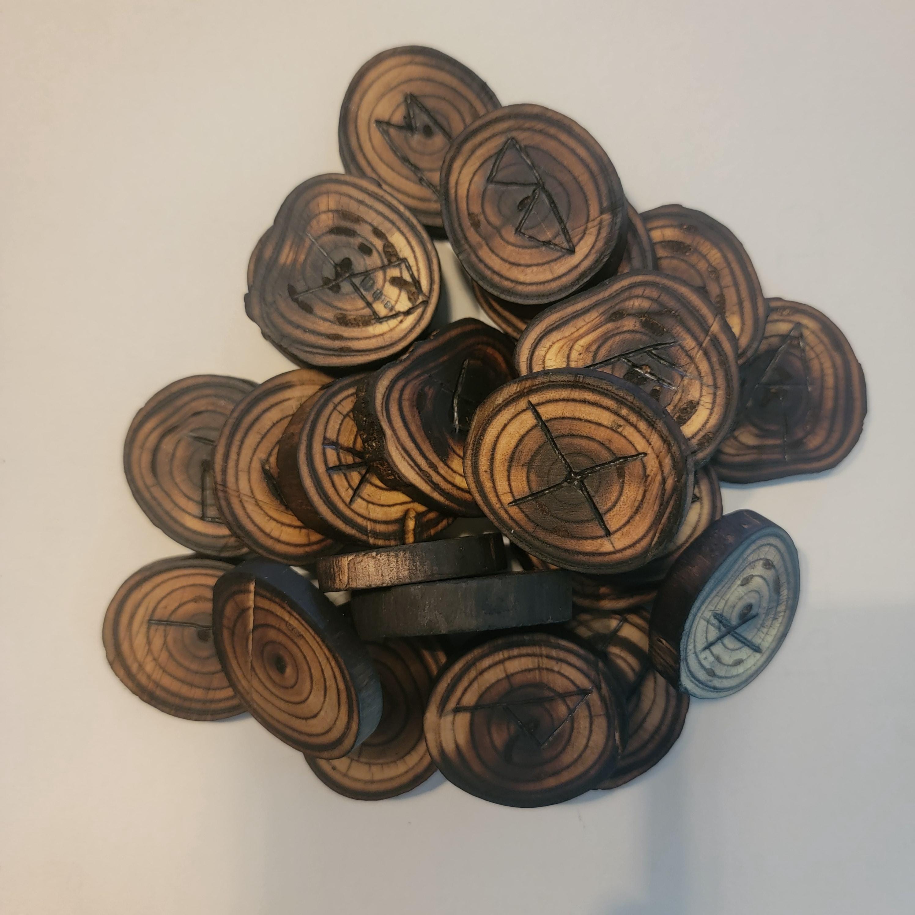 Round Runes Handcrafted Round Rune Set, Elder Futhark, Pagan Alter Tool, Viking ...