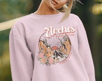 Arches National Park Sweatshirt | Vintage Stijl, Nationale Parken Shirt, Natuur Shirt, Utah Sweatshirt, Oversized Sweatshirt