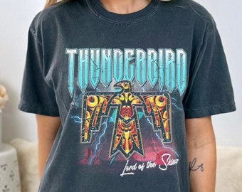 Camisa Retro Electric Thunderbird / Camisa Bird Gratis, Camisa Rock and Roll, Lightning, Eagle, Western, Camisa del desierto, Camisa Vintage Oversize