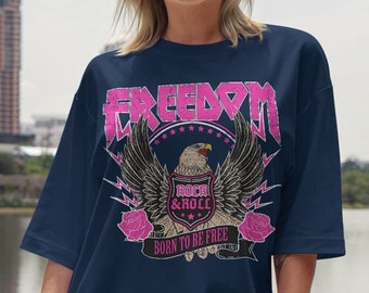 Freedom Born to Be Free Eagle Shirt / Free Bird Shirt, Rock and Roll Shirt, Thunderbird Shirt, Retro Music Shirt, Vintage Inspired Shirt