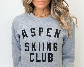 Retro Aspen Skiing Club Sweatshirt | Colorado Sweatshirt, Aspen Sweatshirt, Ski, Snow, Outdoors, Nature, Vintage Oversized Sweatshirt