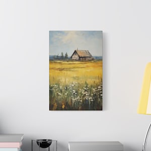 Rustic Landscape Canvas Art Print, Old Barn Decor, Farmhouse Wall Art, Nature Inspired Decor, Housewarming Gift, Farmhouse Decor,Rustic Art