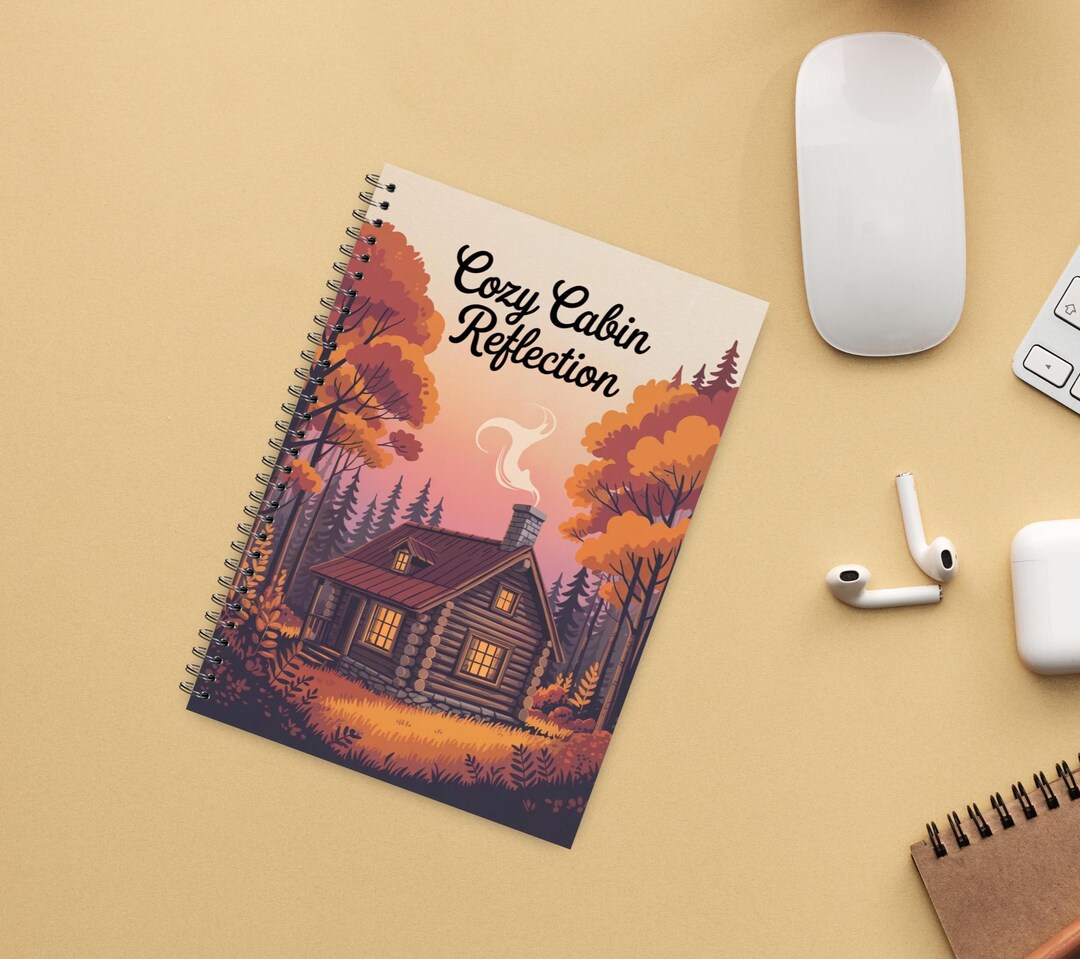 Cozy Cabin Fall Forest Lined Notebook (6x8