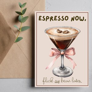 Espresso Martini Valentinstagskarte, druckbare schmutzige Valentinstagskarte für ihn, lustige sexy Valentinstagskarte Raunchy, digitaler Download