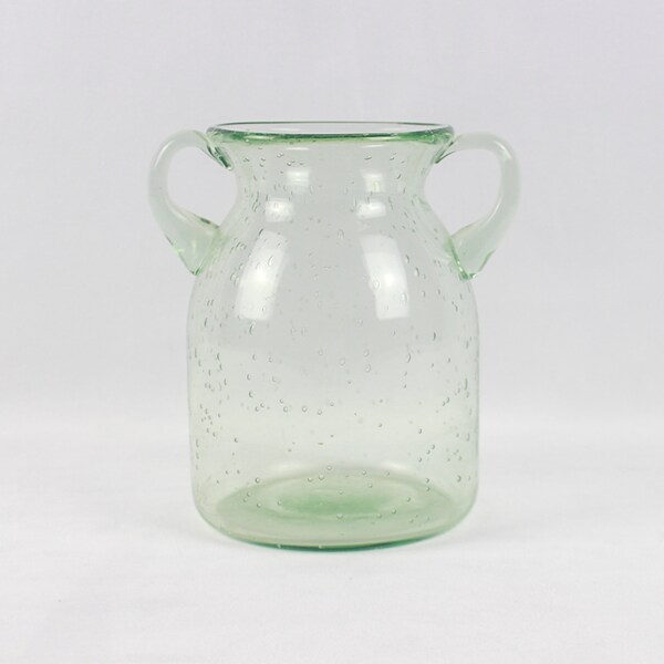 Transparent Green Bubble Glass Vase For Flowers