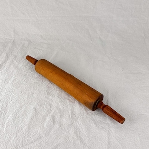 Vintage Wooden French Rolling Pin One Handle Farmhouse Kitchen Decor Rustic Pastry Tool Baking Gift Breadmaking Antique Wood Utensil Baker